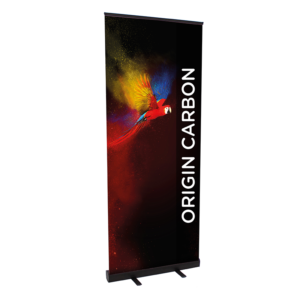 origin carbon roller banner from shape display